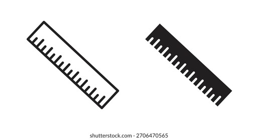 Ícone de régua para sites e design plano minimalista móvel.