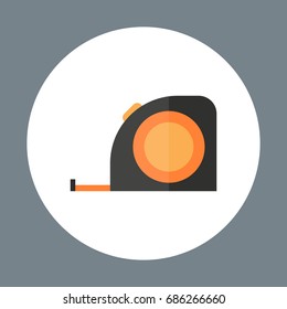 Ruler Icon Working Hand Tool Equipment Concept Vector Illustration