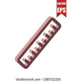 Ruler icon.Isometric and 3D view.