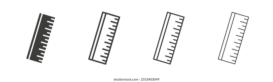 Ruler icons collection. vector set in black color