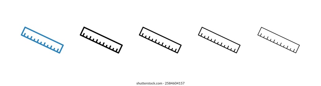 Ruler icons in five different stroke sizes