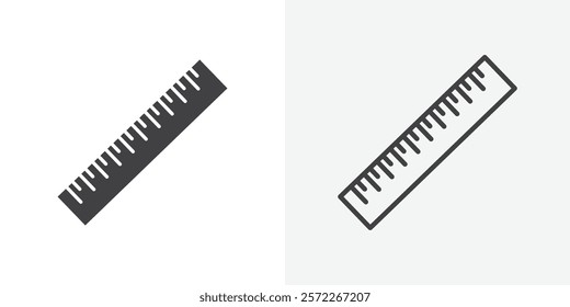 Ruler icons. flat and line style set