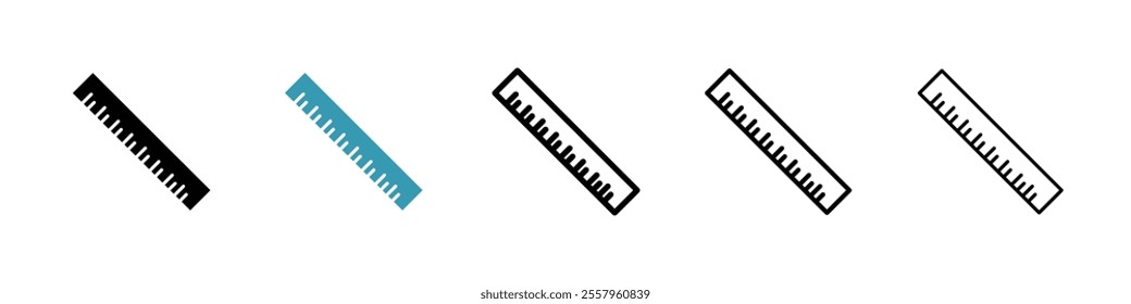 Ruler icons pack in black and blue.