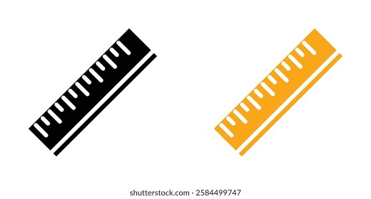 Ruler icons pack in black and colored version