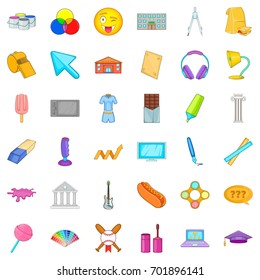 Ruler icons set. Cartoon style of 36 ruler vector icons for web isolated on white background