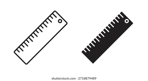 Ruler icons set isolated on white background flat vector illustration.