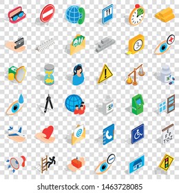 Ruler icons set. Isometric style of 36 ruler vector icons for web for any design