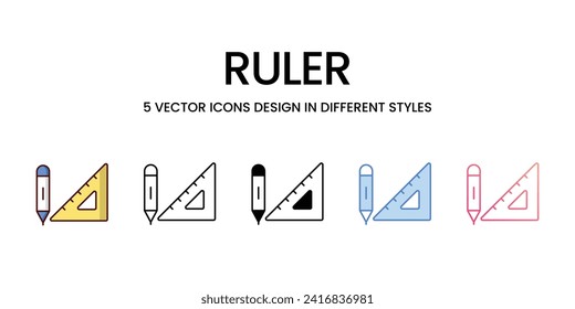 Los iconos de la regla establecen la ilustración del vector. material vectorial,