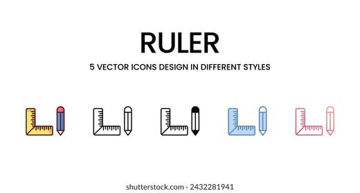 Ruler icons set vector stock illustration isolate on white background icons.