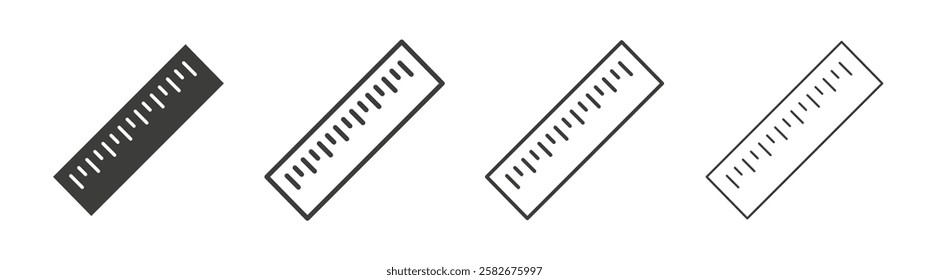 Ruler icons set vectors graphic designs