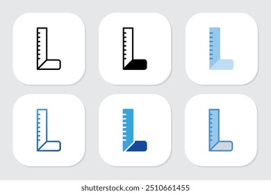ruler icons with various design styles	