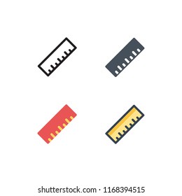 ruler icons vector with four different styles