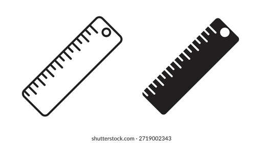 Ruler icons, vector symbols. filled flat sign