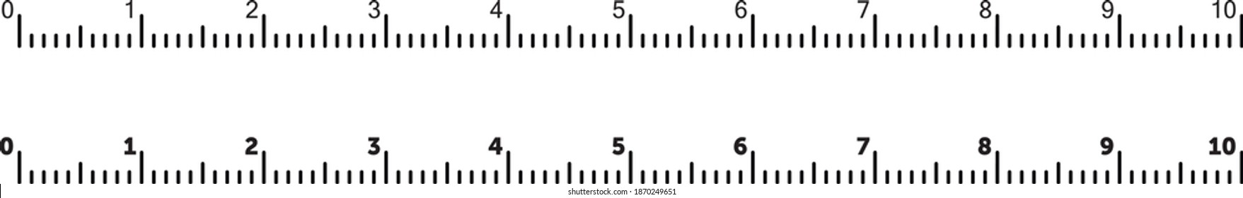 Ruler. Images of marks on the ruler.
