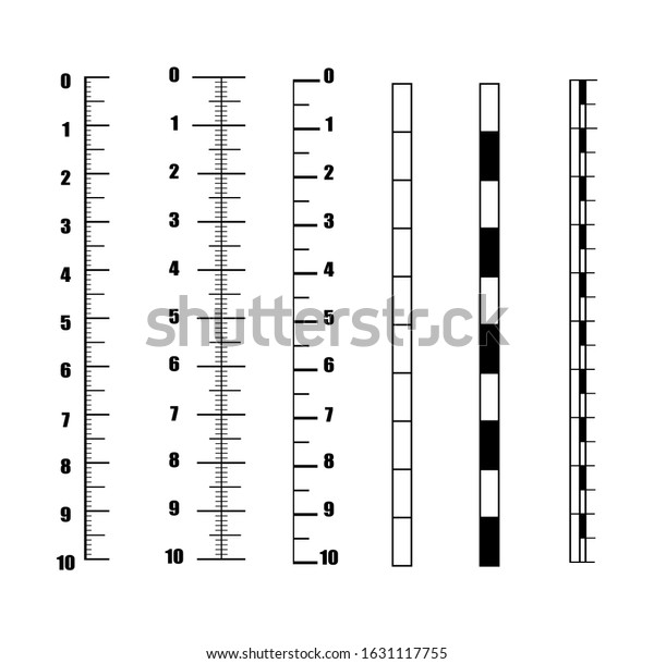 Ruler Inch Vector Set Vertical Scale Stock Vector Royalty Free