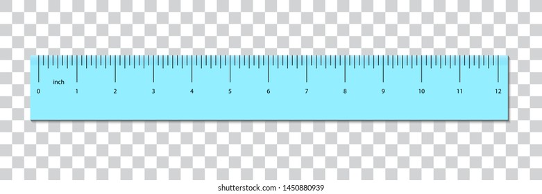 Ruler Inches scale. Vector with inches measurement