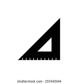 ruler instruments - black vector icon