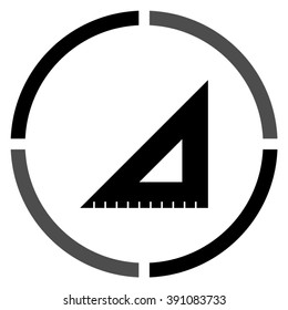 ruler instruments  - black vector icon