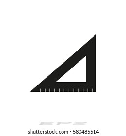 ruler instruments icon, black vector illustration