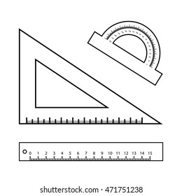 Ruler instruments on a white background. Line icon. Vector illustration.