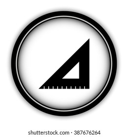 ruler instruments - vector icon; round  button with shadow