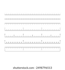 ruler interface set. seven options ruler concept. linear ruler group