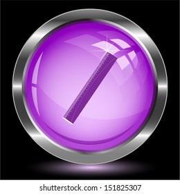 Ruler. Internet button. Vector illustration.