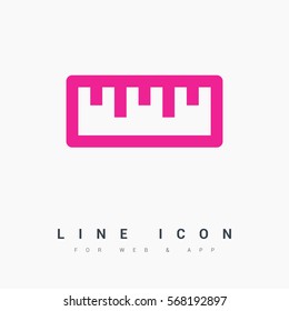 ruler isolated minimal icon. school tool line vector icon for websites and mobile minimalistic flat design.