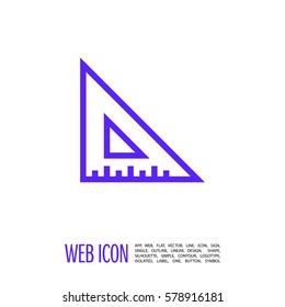 ruler isolated minimal icon. school tool line vector icon for websites and mobile minimalistic flat design.