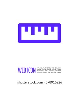 ruler isolated minimal icon. school tool line vector icon for websites and mobile minimalistic flat design.