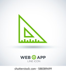 ruler isolated minimal icon. school tool line vector icon for websites and mobile minimalistic flat design.
