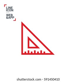 ruler isolated minimal icon. school tool line vector icon for websites and mobile minimalistic flat design.