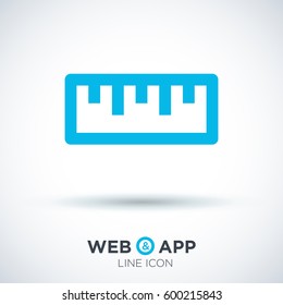 ruler isolated minimal icon. school tool line vector icon for websites and mobile minimalistic flat design.