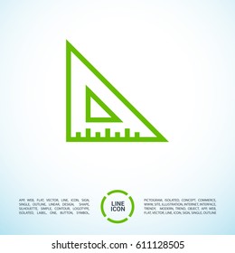 ruler isolated minimal icon. school tool line vector icon for websites and mobile minimalistic flat design.