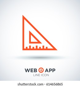 ruler isolated minimal icon. school tool line vector icon for websites and mobile minimalistic flat design.