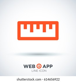 ruler isolated minimal icon. school tool line vector icon for websites and mobile minimalistic flat design.