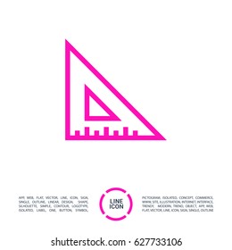 ruler isolated minimal icon. school tool line vector icon for websites and mobile minimalistic flat design.
