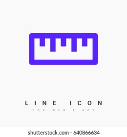 ruler isolated minimal icon. school tool line vector icon for websites and mobile minimalistic flat design.