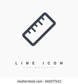 ruler isolated minimal icon. school tool line vector icon for websites and mobile minimalistic flat design.