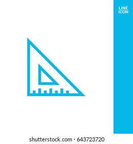 ruler isolated minimal icon. school tool line vector icon for websites and mobile minimalistic flat design.