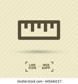 ruler isolated minimal icon. school tool line vector icon for websites and mobile minimalistic flat design.