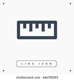 ruler isolated minimal icon. school tool line vector icon for websites and mobile minimalistic flat design.
