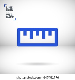 ruler isolated minimal icon. school tool line vector icon for websites and mobile minimalistic flat design.