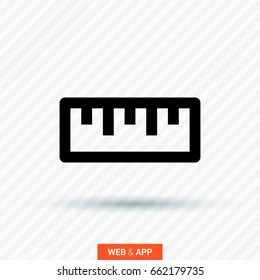 ruler isolated minimal icon. school tool line vector icon for websites and mobile minimalistic flat design.
