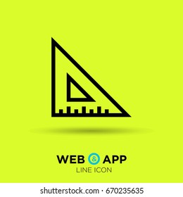 ruler isolated minimal icon. school tool line vector icon for websites and mobile minimalistic flat design.