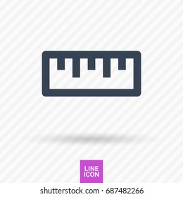 ruler isolated minimal icon. school tool line vector icon for websites and mobile minimalistic flat design.