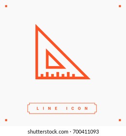 ruler isolated minimal icon. school tool line vector icon for websites and mobile minimalistic flat design.