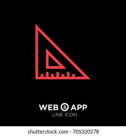 ruler isolated minimal icon. school tool line vector icon for websites and mobile minimalistic flat design.
