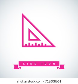 ruler isolated minimal icon. school tool line vector icon for websites and mobile minimalistic flat design.