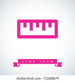 ruler isolated minimal icon. school tool line vector icon for websites and mobile minimalistic flat design.